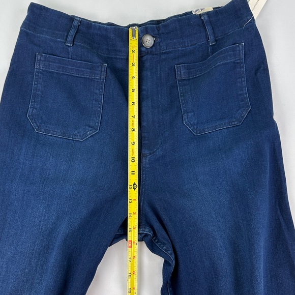 Anthropologie Pilcro The Skipper Cropped Wide-Leg Jeans Dark Denim Blue Size 34 - Picture 7 of 16